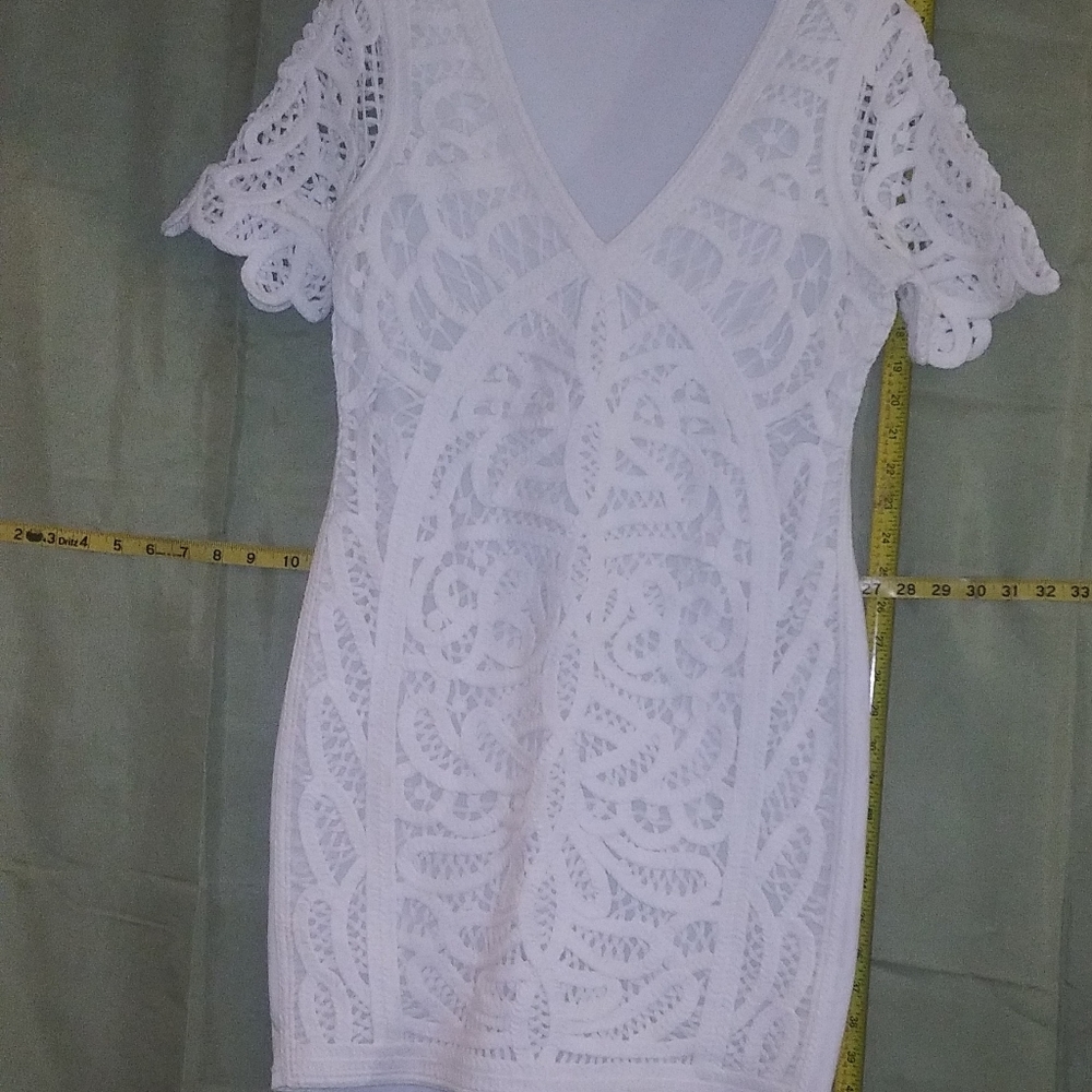 White Crochet Front Dress by French Connection, size M (U.S. 8)
